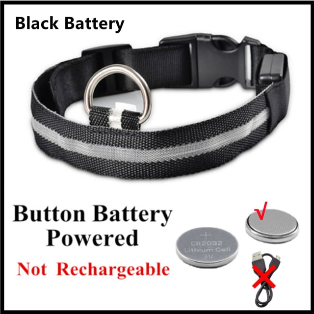 Lichtgevende verstelbare halsband voor honden